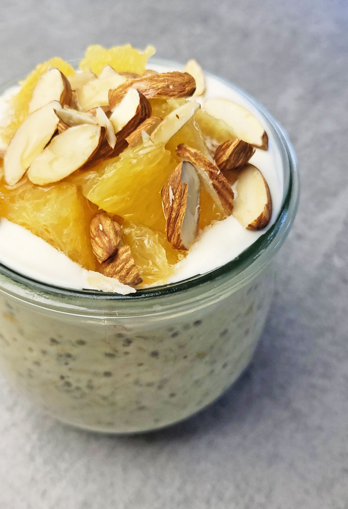 Creamsicle Overnight Oats Recipe with oranges and almonds