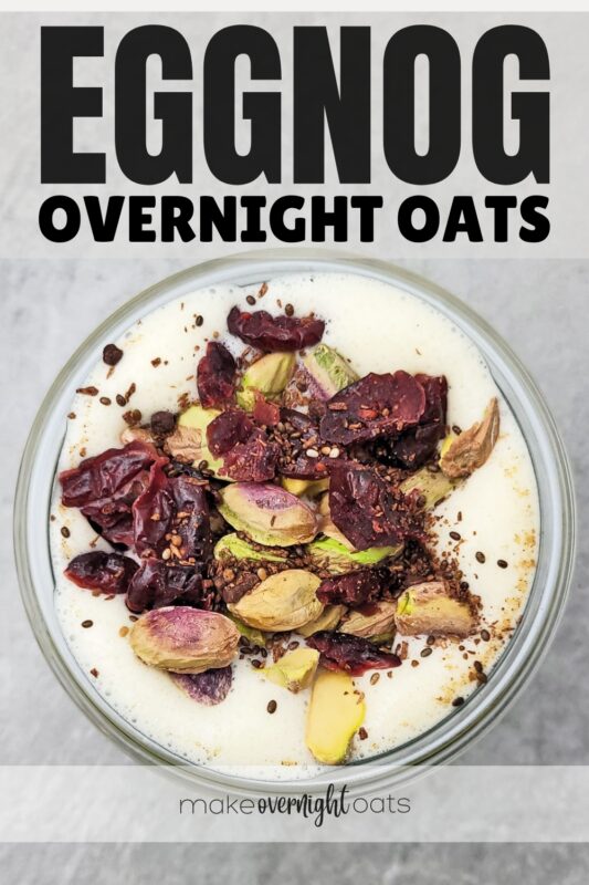 eggnog overnight oats recipe pin