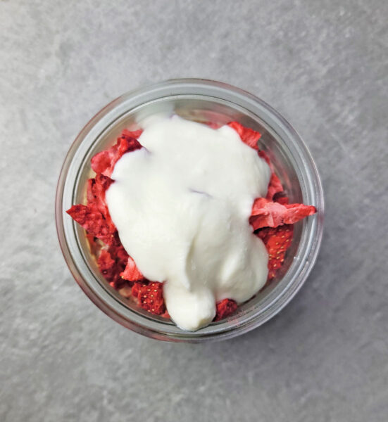 Freeze Dried Strawberries Overnight Oats Recipe