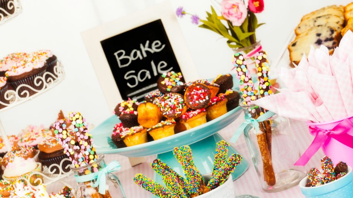 promote a bake sale in advance