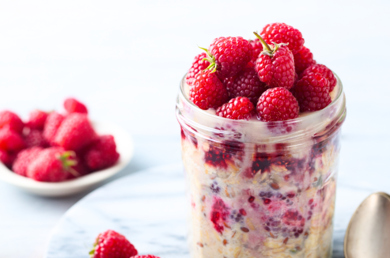 Peanut Butter & Raspberry Jam Overnight Oats