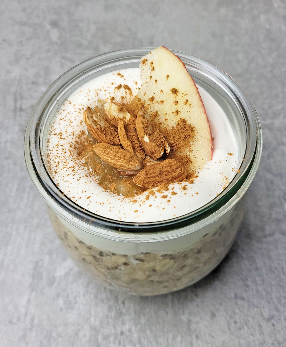 Apple Pie Overnight Oats Recipe: adding almonds