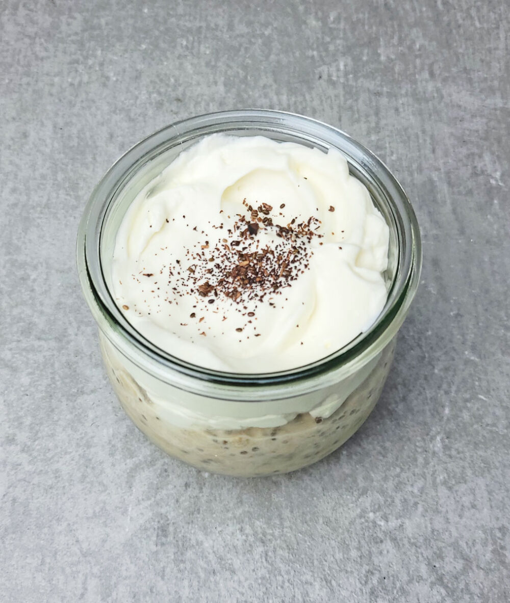 Earl Grey Overnight Oats Recipe: add cocoa nibs