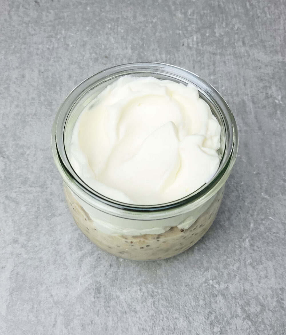 Earl Grey Overnight Oats Recipe: add the whipped cream