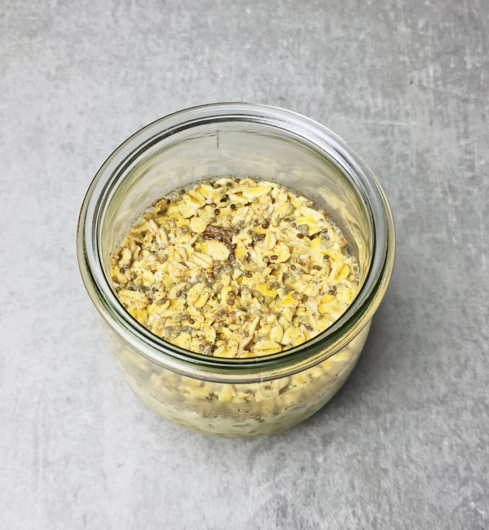 Golden Hour Overnight Oats how to make