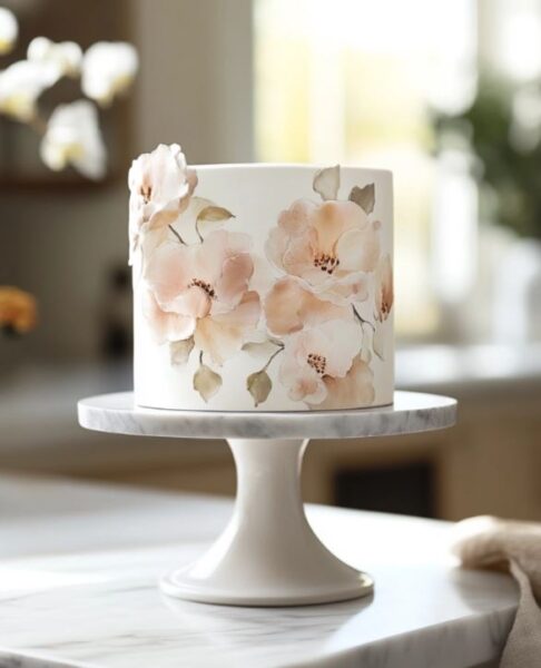 Floral Airbrushed Cake