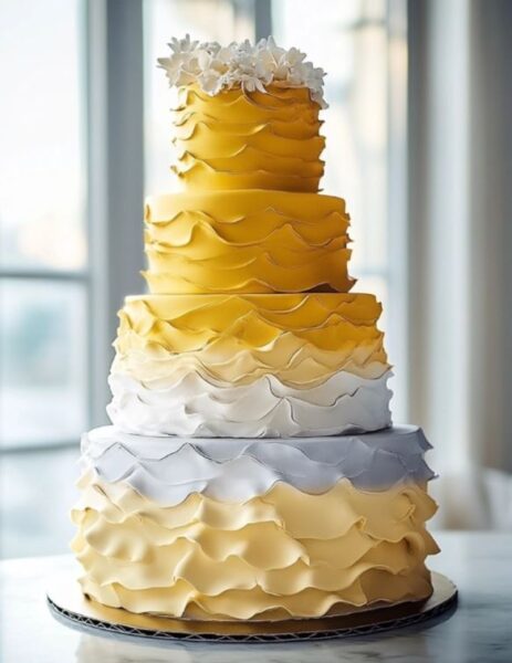 Metallic Gradient Wedding Cake