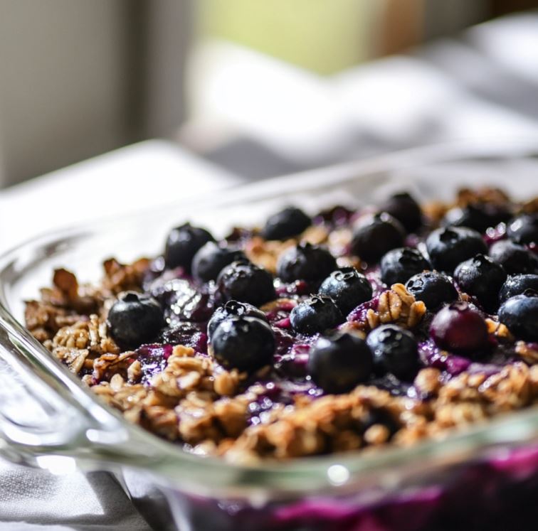 Warm Baked Blueberry Oatmeal [no nuts]