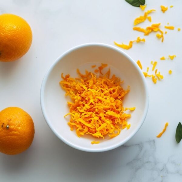 adding orange zest