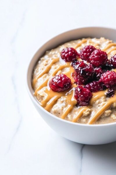 Peanut Butter & Jam Stovetop Oatmeal