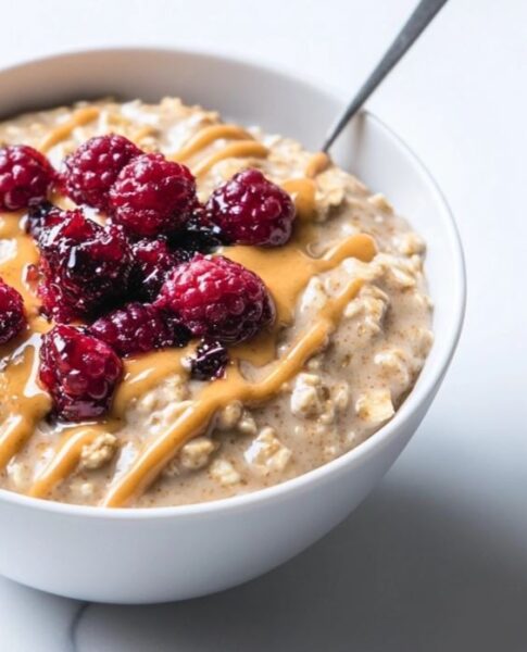 Peanut Butter & Jam Stovetop Oatmeal