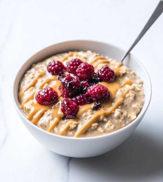 Peanut Butter & Jam Stovetop Oatmeal recipe