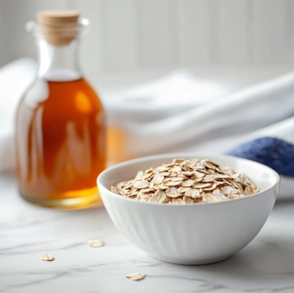 Ingredients for apple cinnamon warm stovetop oatmeal