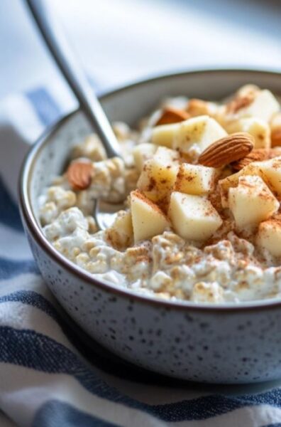 Apples & Cottage Cheese Warm Oatmeal Bowl