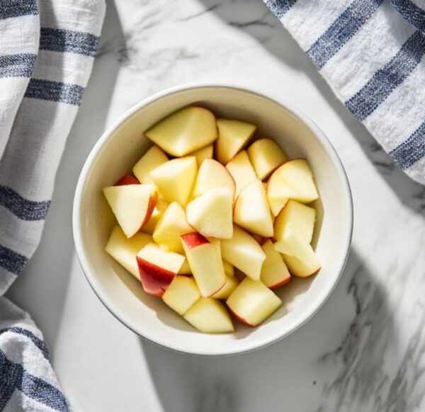 Ingredients for apples & cottage cheese oatmeal