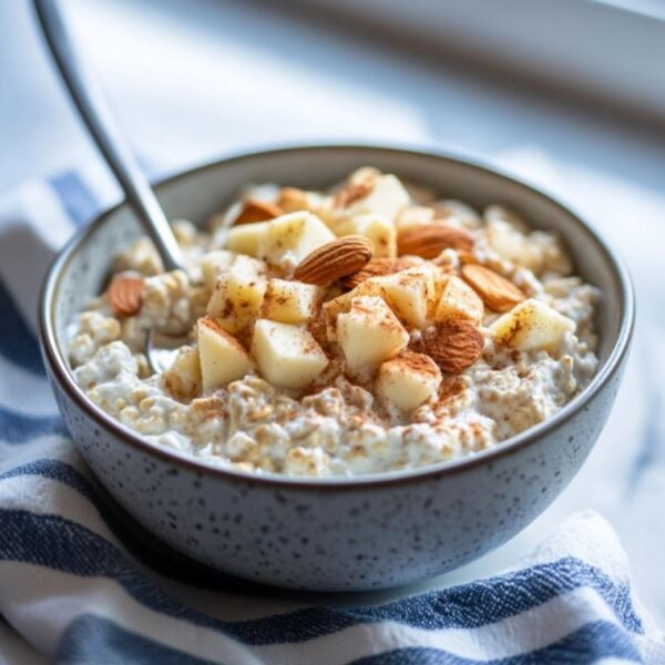 apple cottage cheese oatmeal bowl