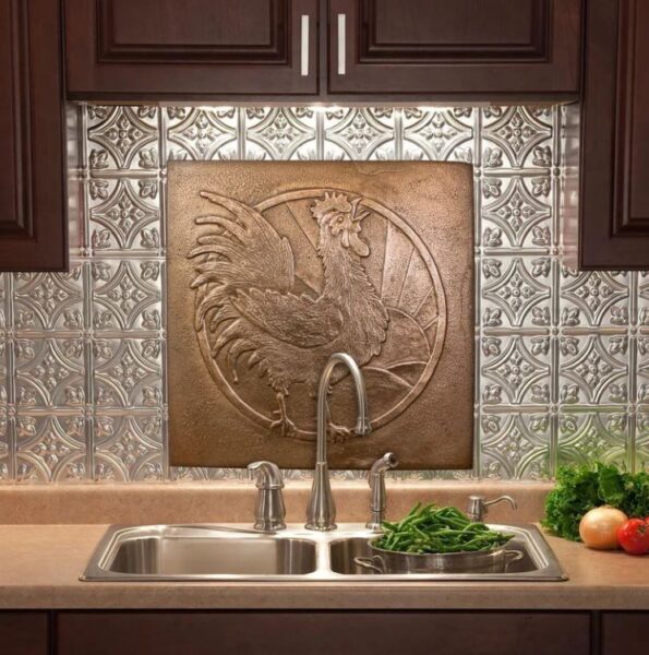 Bronze Rooster Backsplash