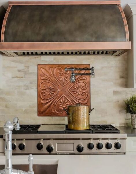 Rubbed Copper Backsplash