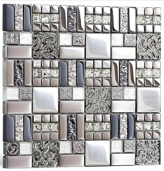 Metallic Glass Backsplash