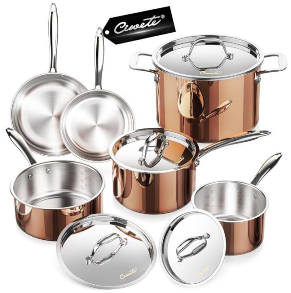 Copper Pots and Pans Set