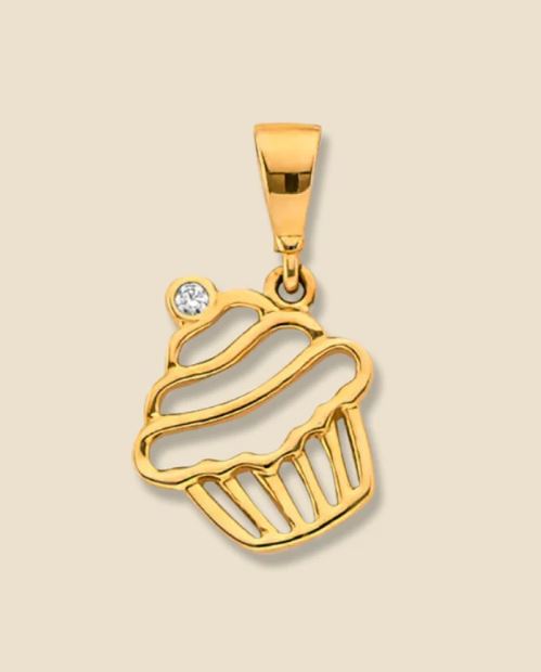 gold cupcake necklace gift
