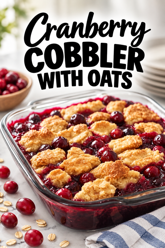 cranberry cobbler with oats pin