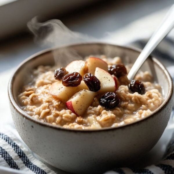 warm apple and raisin oatmeal