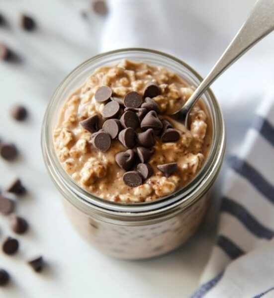 Ingredients for chocolate chips overnight oats