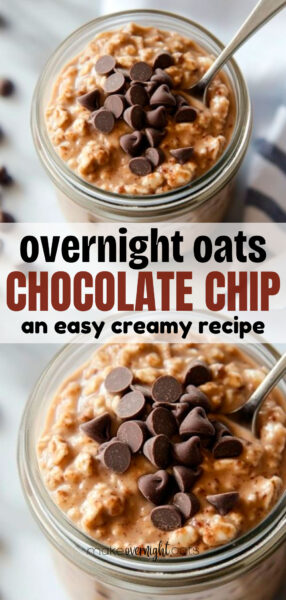 overnight oats with chocolate chips pinterest