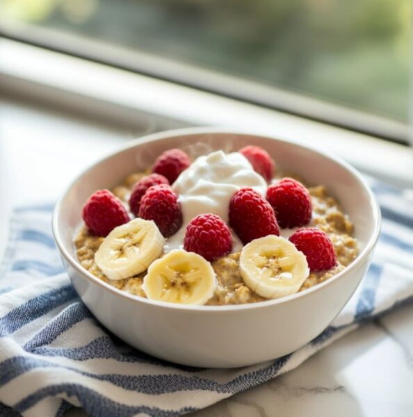 raspberry banana oatmeal