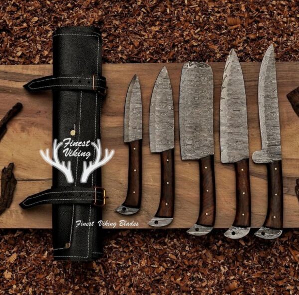 Finest Viking Blades Damascus Chef Set 