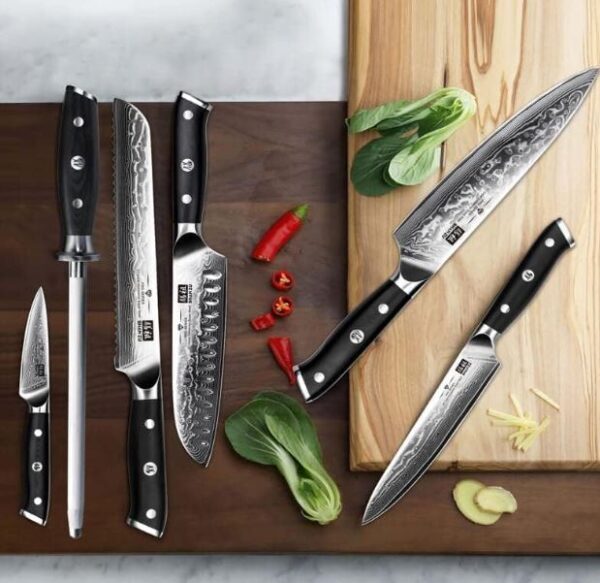 SHAN ZU Damascus Kitchen Knife Set