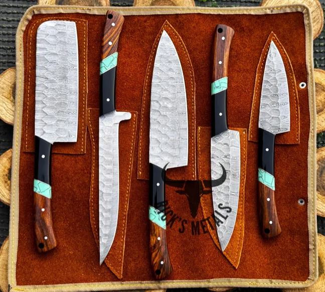 Rick's Metals Damascus Steel Chef Set