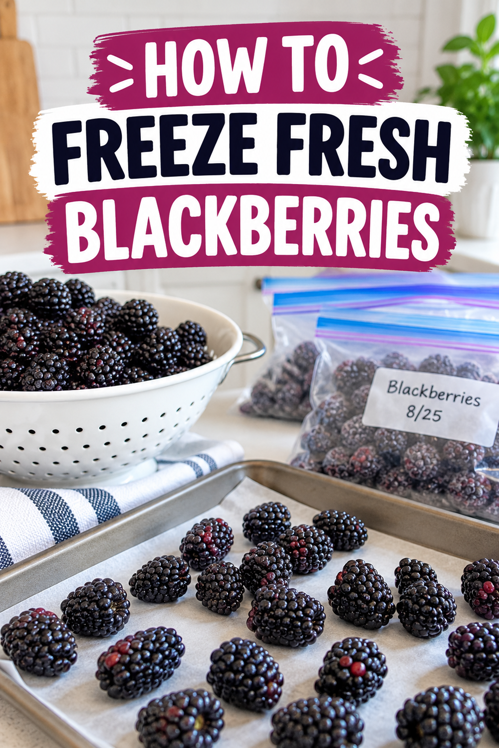 how to freeze blackberries pin