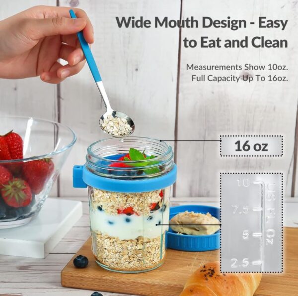 DRKIO 4 Pack Overnight Oats Containers