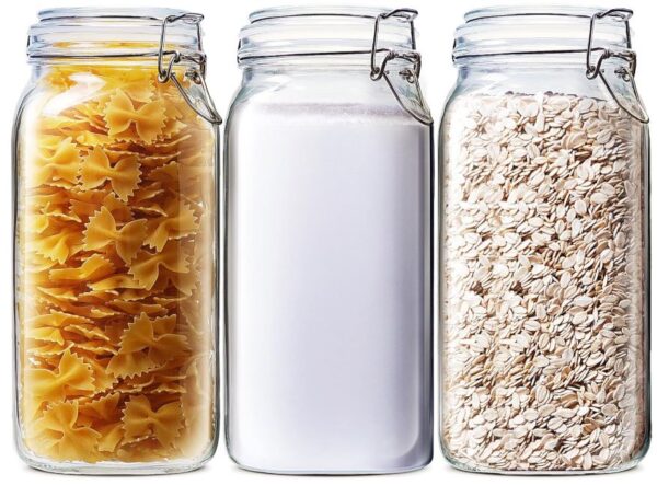 glass jars for storing roasted almonds