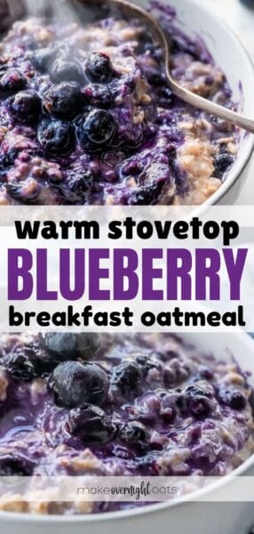 warm stovetop blueberry breakfast oatmeal