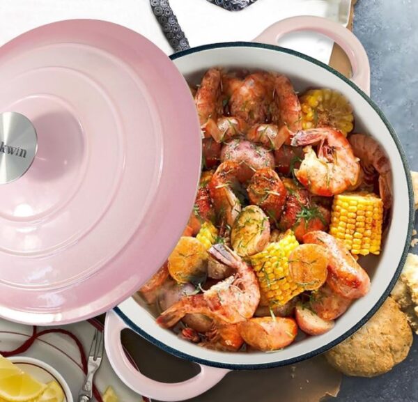 cookwin pink cast iron pots