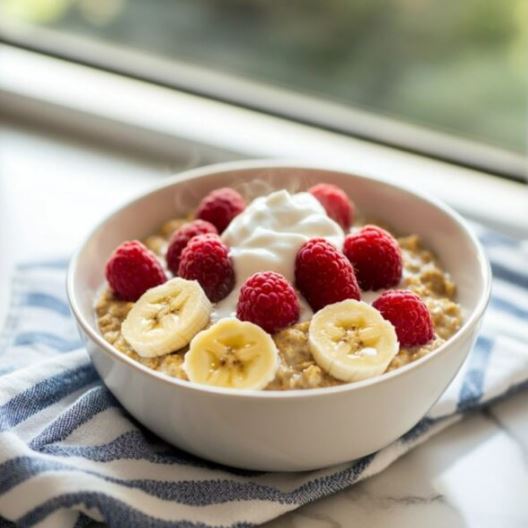 Stovetop Raspberry and Banana Oatmeal