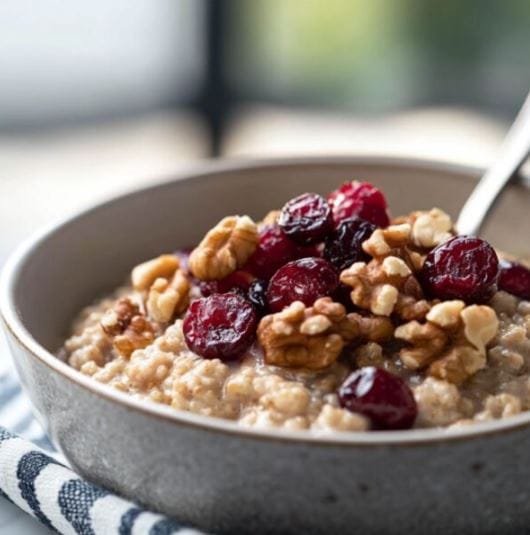 Creamy Cranberry Walnut Oatmeal