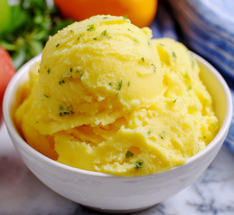Orange Mango Mint Sorbet