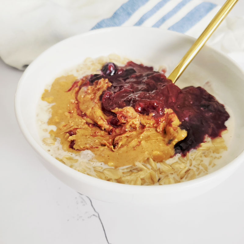 mixed berry compote warm oatmeal