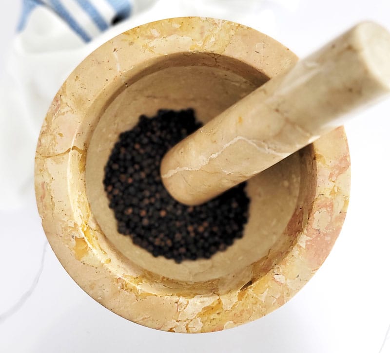 ground peppercorns for diy lemon pepper seasoning