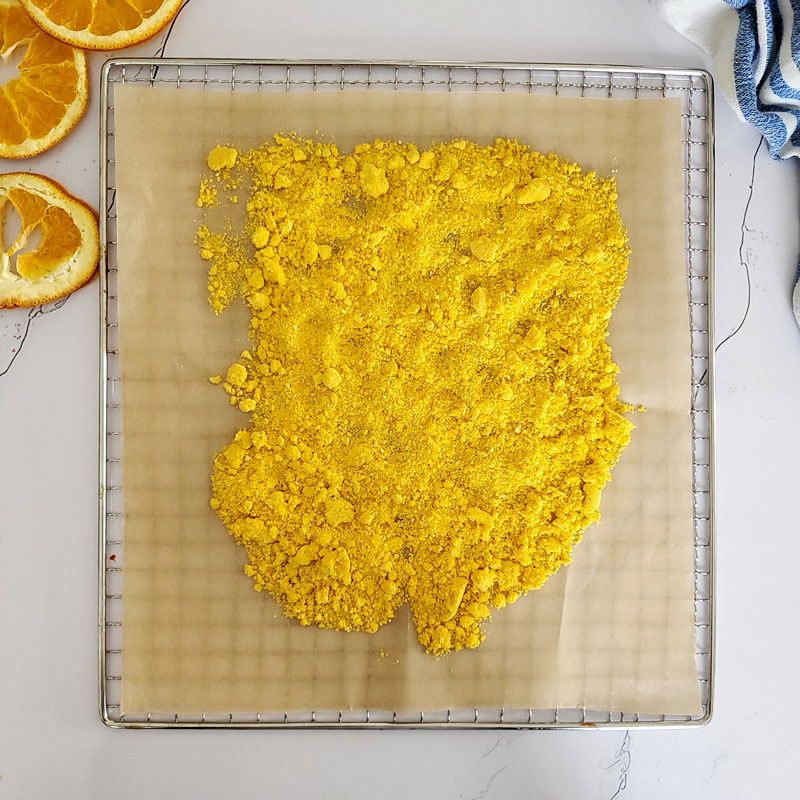 dehydrate the powder if moist