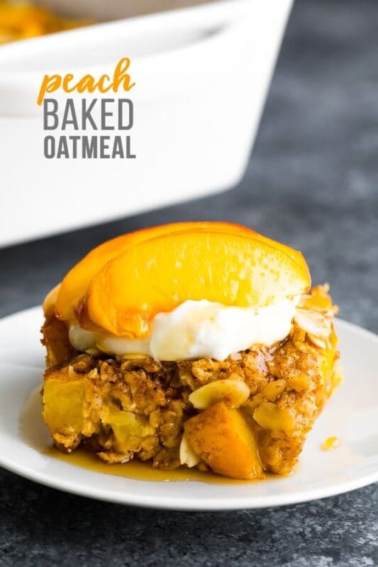 Baked Oatmeal With Peaches