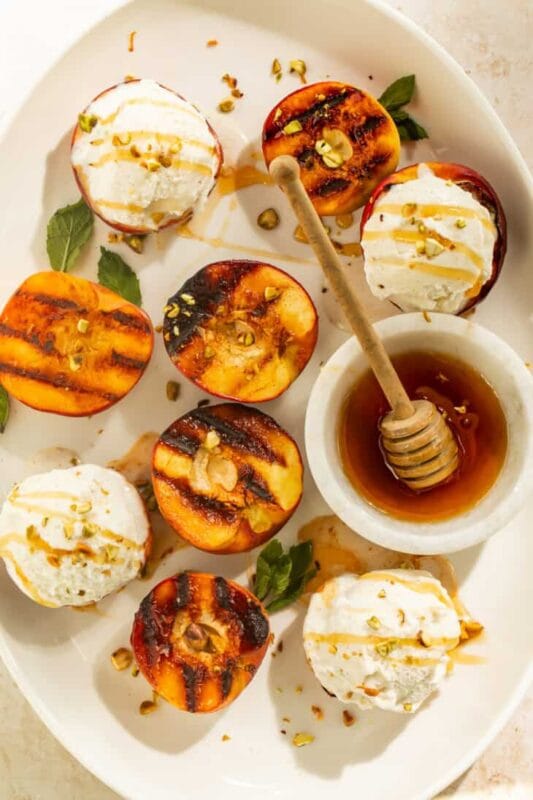 Grilled Peaches With Honey