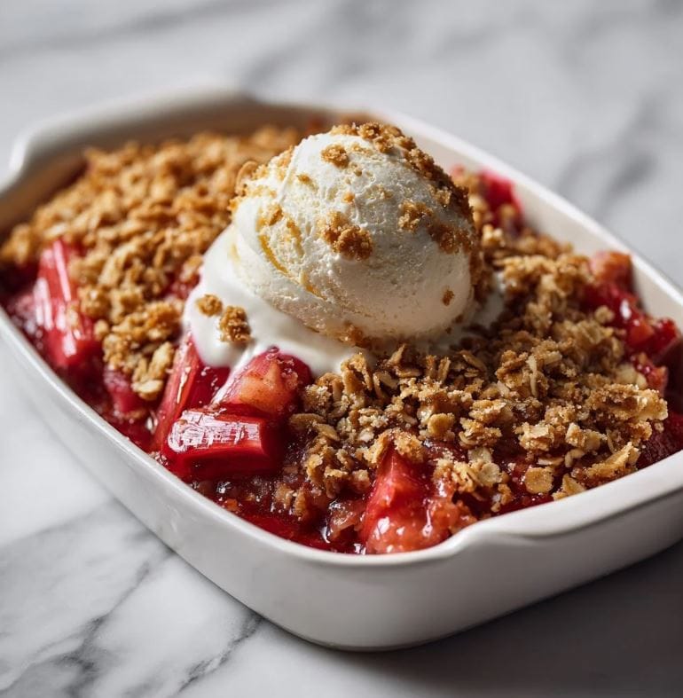 Rhubarb Crisp With Brown Sugar