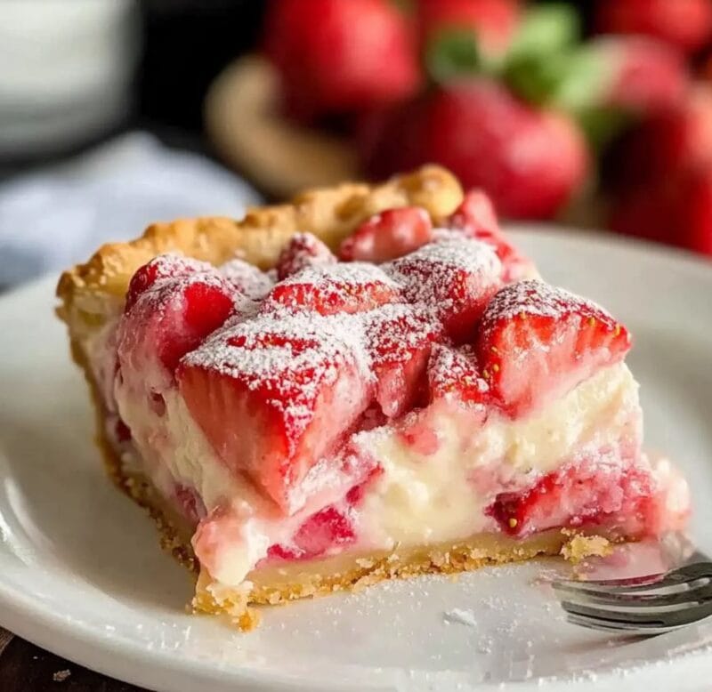 Strawberry Rhubarb Custard Pie