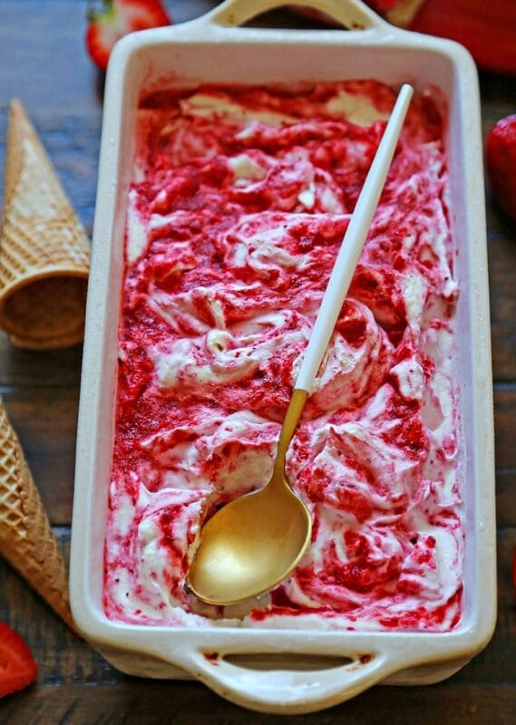 Strawberry Rhubarb Ice Cream