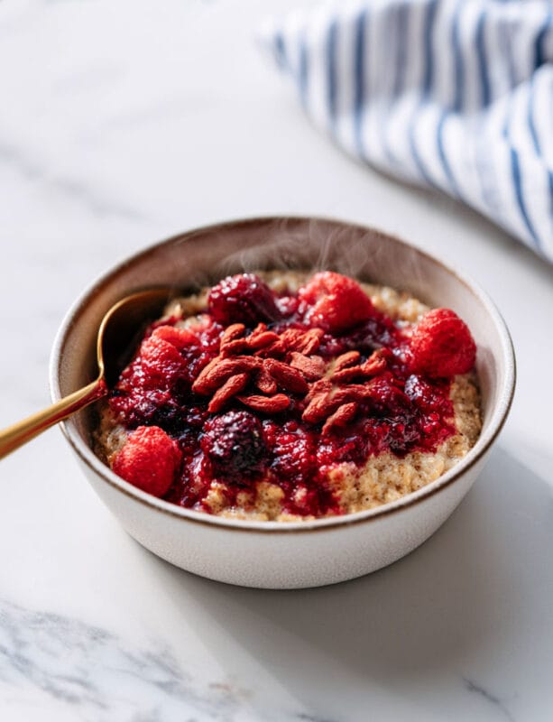 Add goji berries to morning oatmeal